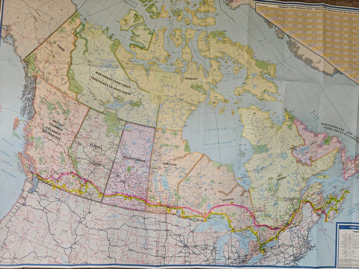 Map of our Route with Stops